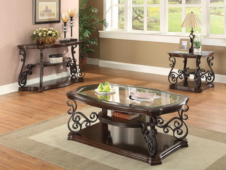 Occasional Traditional Dark Brown Sofa Table