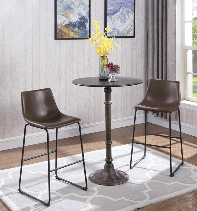 Rustic Dark Russet and Antique Bronze Counter Height  Table