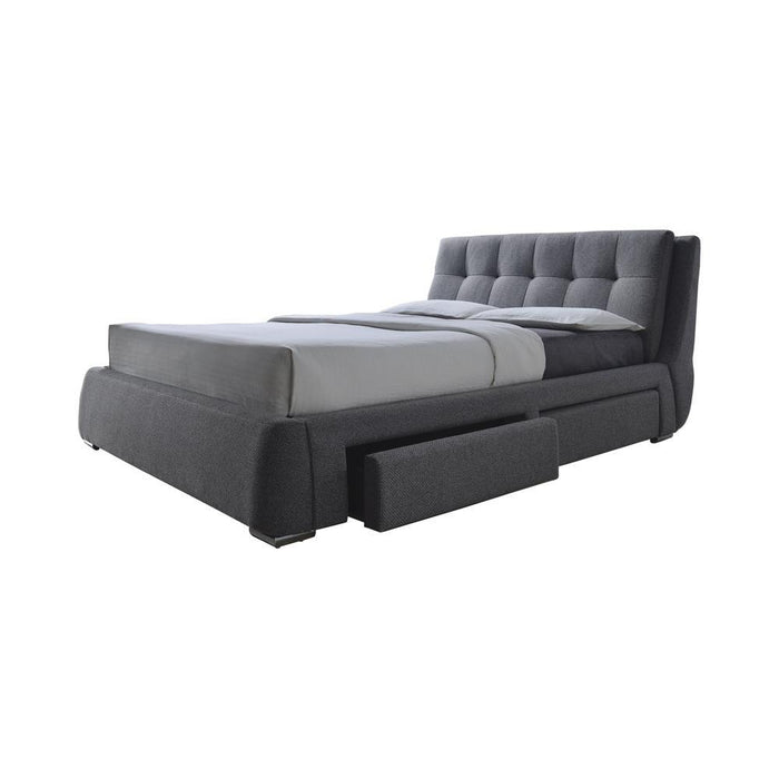 Fenbrook Transitional Grey Queen Bed