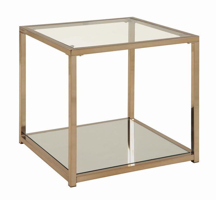 Calantha Modern Chocolate Chrome End Table