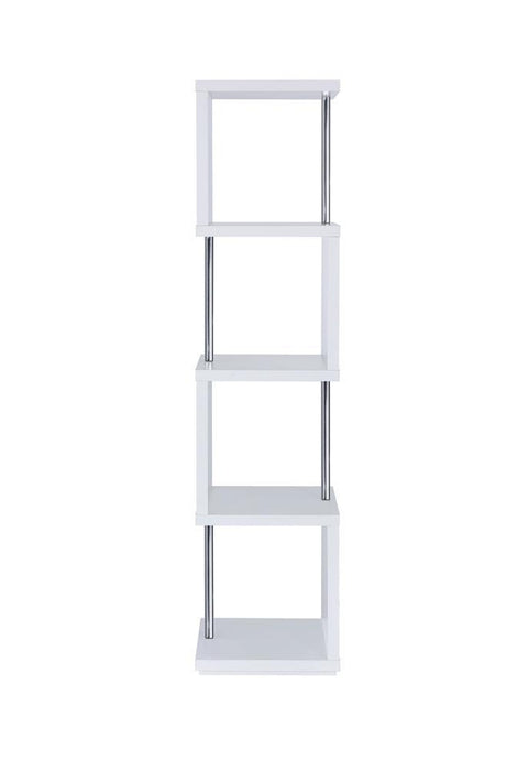 Modern White Four Tier Bookcase