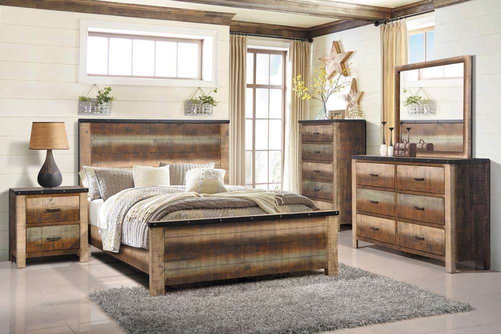 Sembene Bedroom Rustic Antique Multi Color Queen Bed