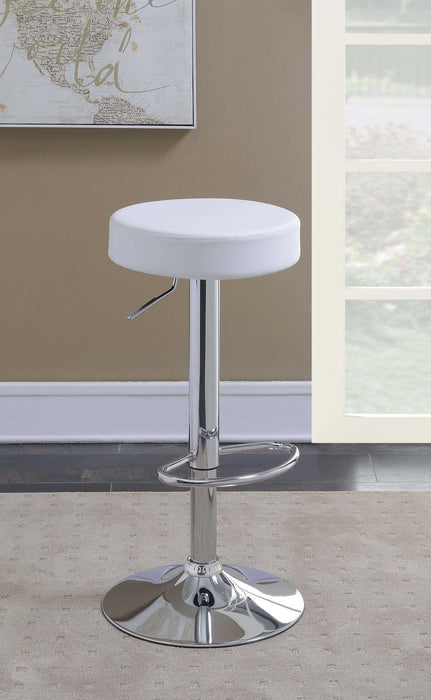 Modern White Adjustable Bar Stool