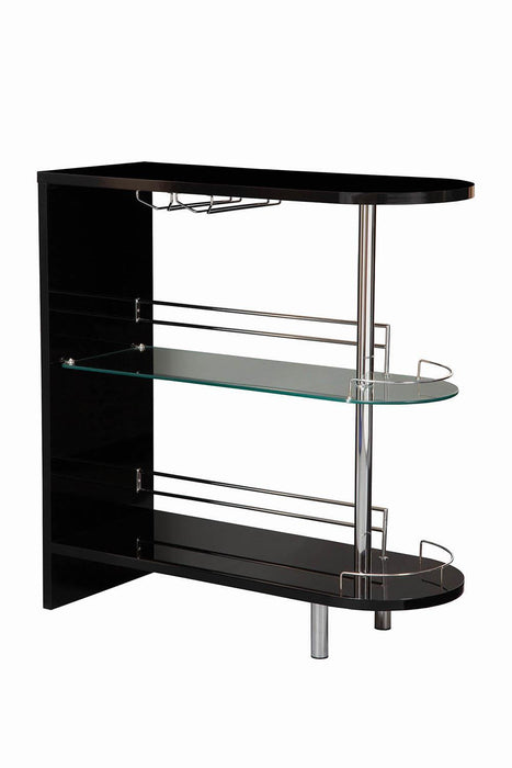 G101063 Contemporary Glossy Black Bar Table