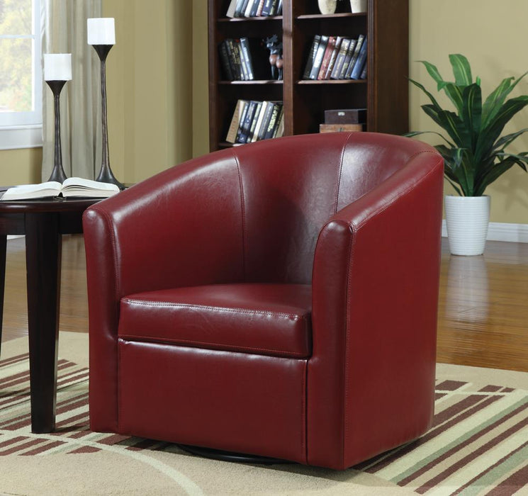 G902099 Contemporary Faux Leather Red Accent Chair