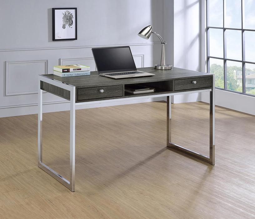 G801221 Contemporary Weathered Grey Writing Desk
