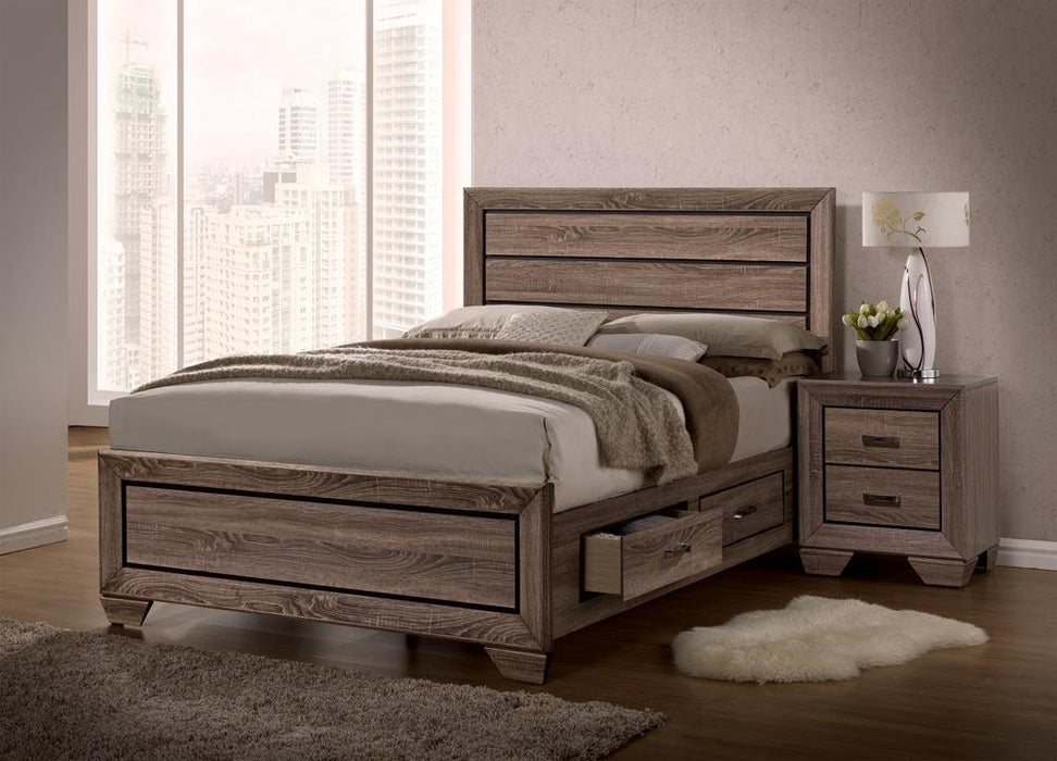 Kauffman Transitional Washed Taupe Eastern King Bed