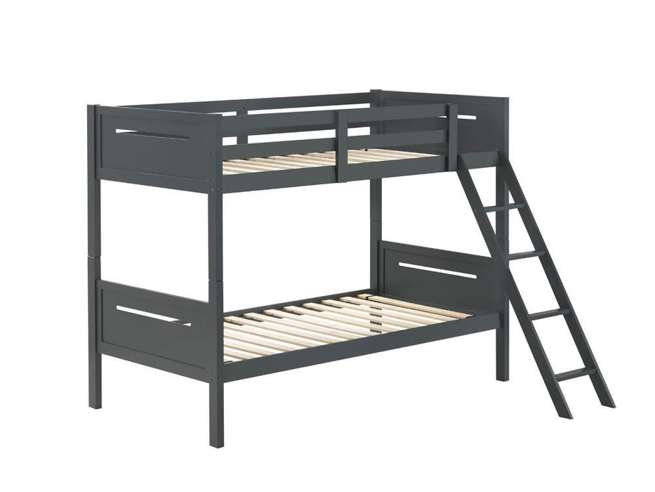 405051GRY TWIN/TWIN BUNK BED