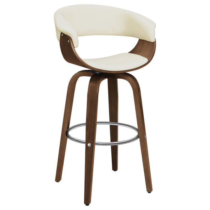 G100206 Contemporary Walnut and Cream Bar Stool image