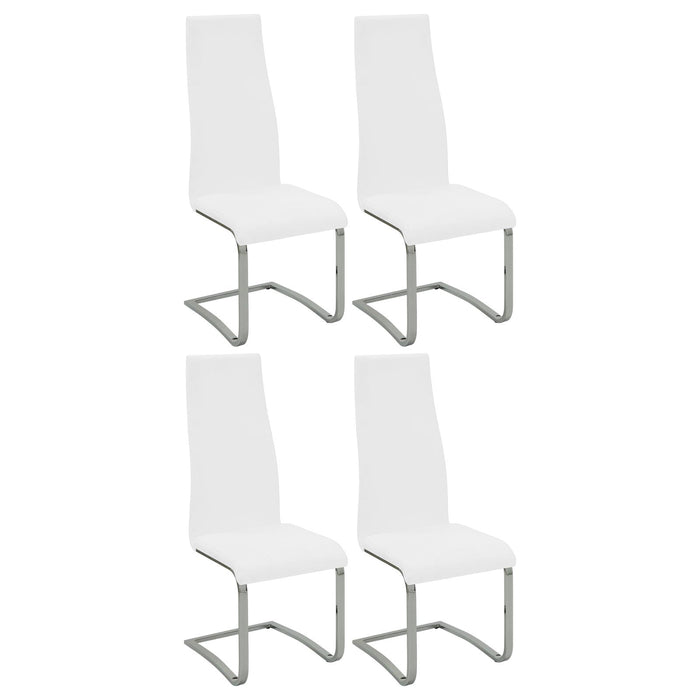 G102310 Contemporary White and Chrome Dining Chair image