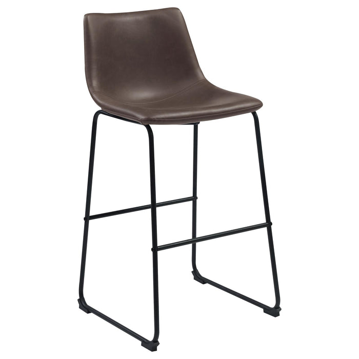 Industrial Brown Faux Leather Bar Stool image