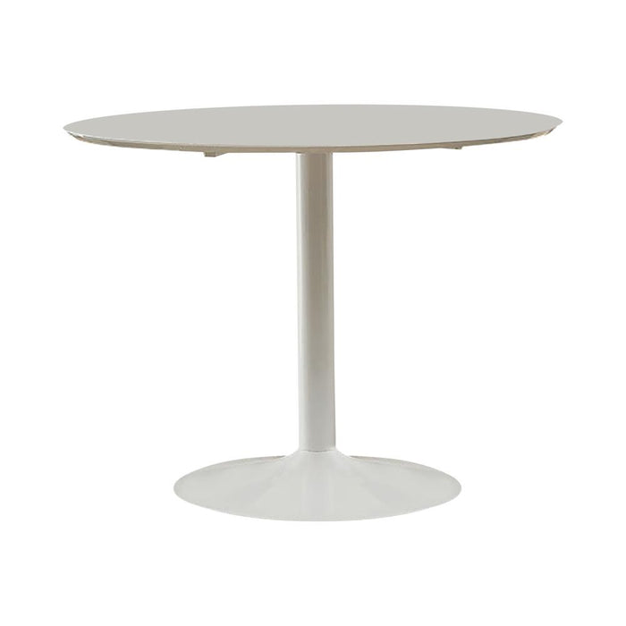 Lowry Mid Century Modern White Round Dining Table image