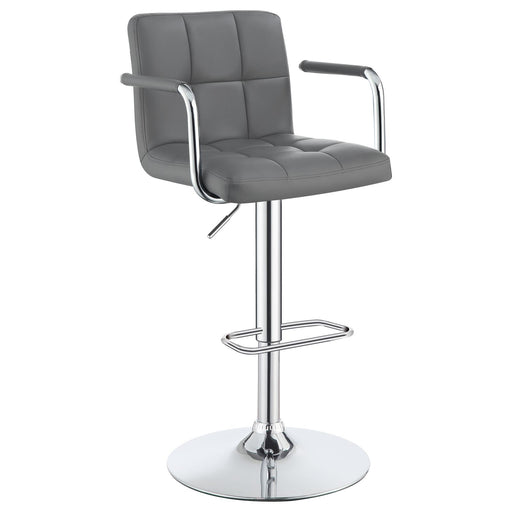 G121096 Contemporary Grey and Chrome Adjustable Bar Stool with Arms image