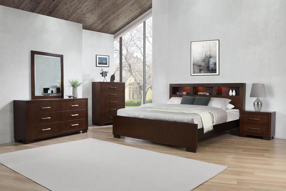 Jessica Dark Cappuccino Queen Five Piece Bedroom Set With Storage Bed image