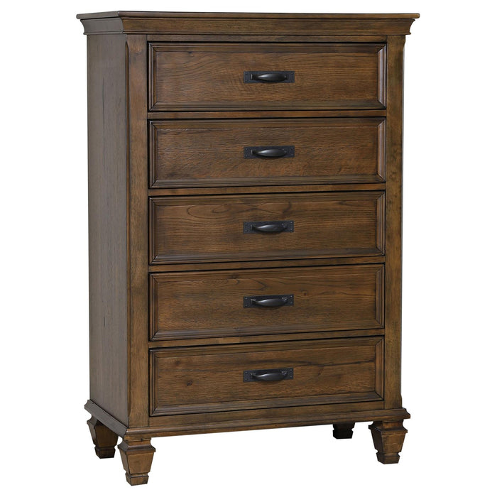 Franco Burnished Oak Five Drawer Chest image