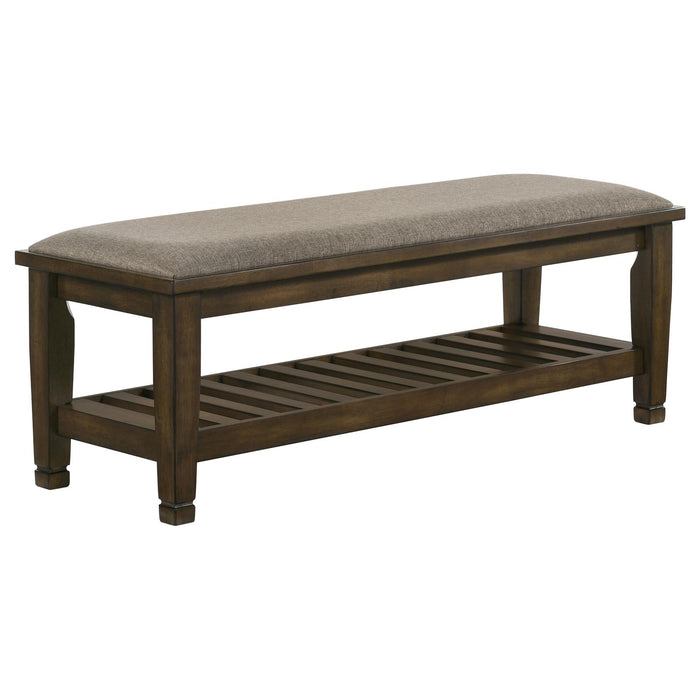 Franco Burnished Oak Upholstered Bench image