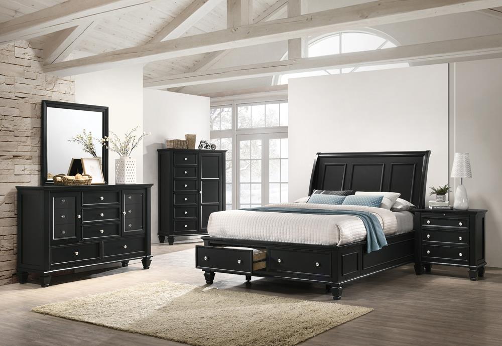 Sandy Beach Black King Five Piece Bedroom Set image