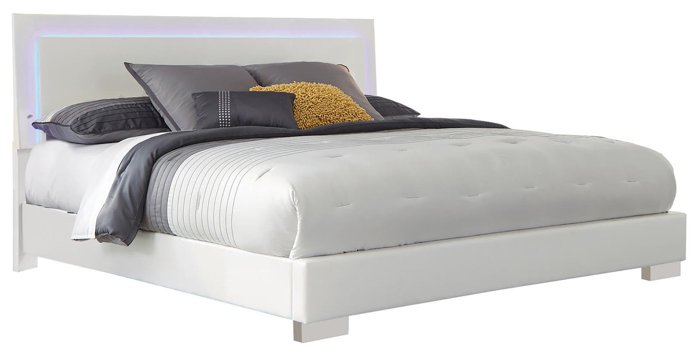 Felicity Contemporary White and High Gloss California King Bed image