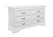 Louis Philippe White Six Drawer Dresser image