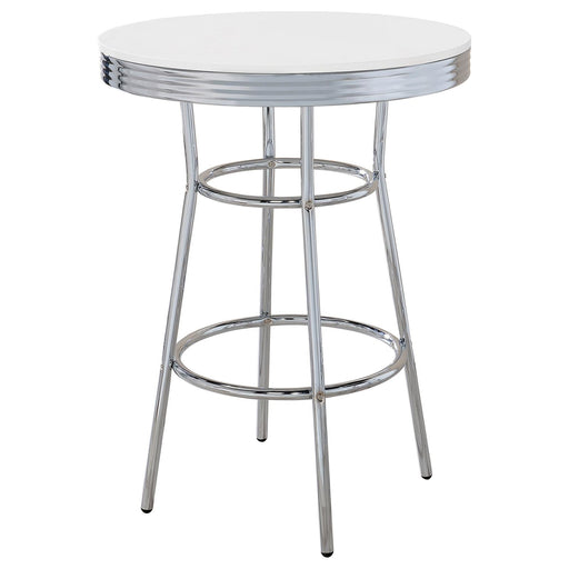 White Contemporary Round Bar Table image