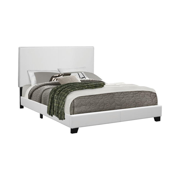 Mauve Upholstered Platform White Full Bed image