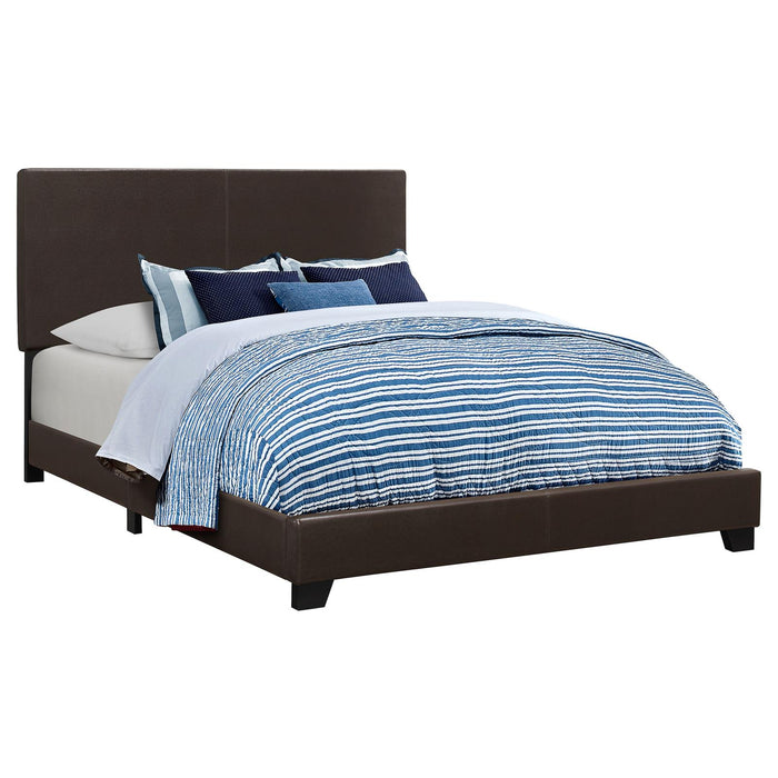 Dorian Brown Faux Leather Upholstered King Bed image