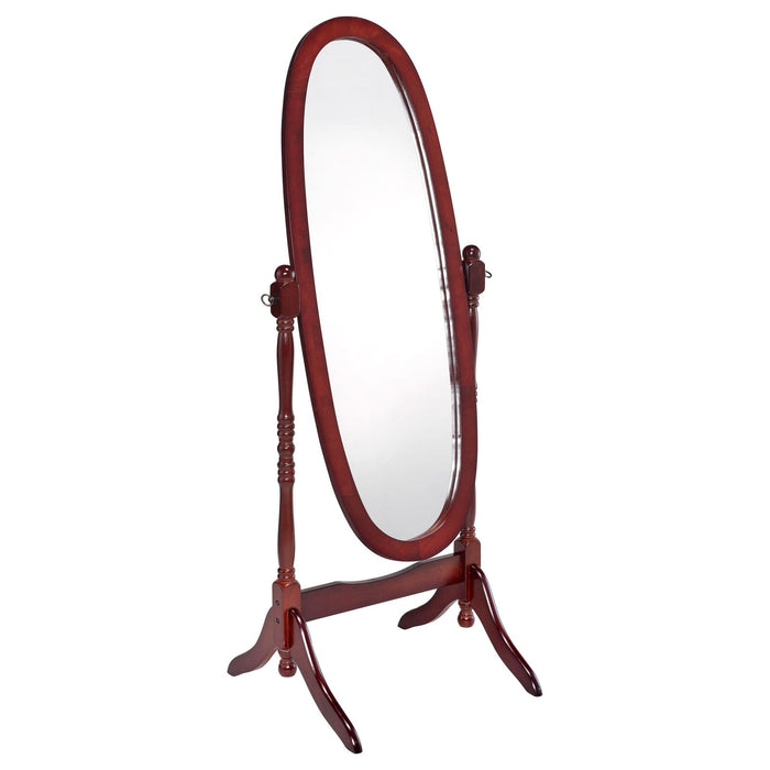 Traditional Warm Brown Floor Mirror image