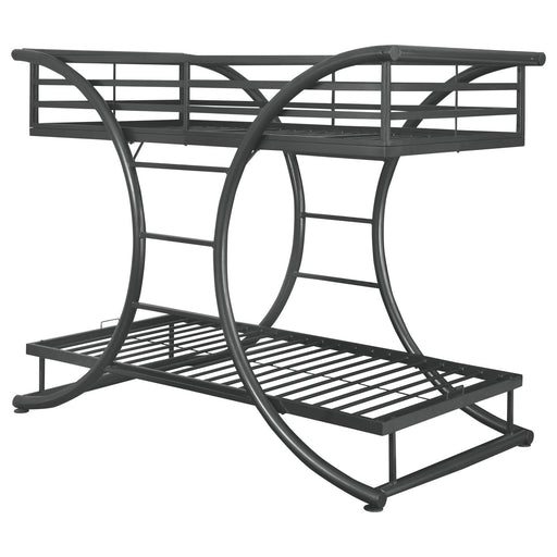 Stephan Contemporary Gunmetal Twin over Twin Bunk Bed image