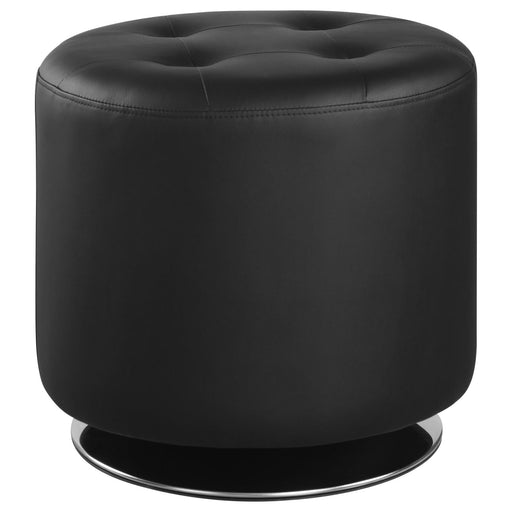 G500554 Contemporary Black Round Ottoman image