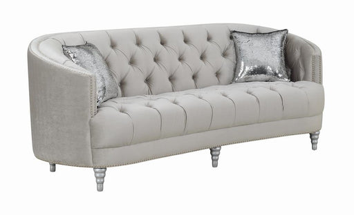 Avonlea Traditional Grey and Chrome Sofa image
