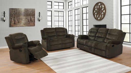 Rodman Chocolate Reclining Three Piece Living Room Set image
