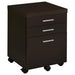 Skylar Contemporary Cappuccino Three Drawer File Cabinet image