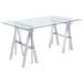 G800900 Casual Silver Glass Top Adjustable Writing Desk image