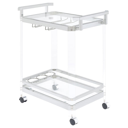 Traditional Clear Acrylic and Chrome Serving Cart image