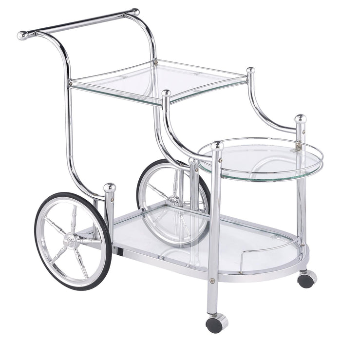 Traditional Chrome Serving Cart image